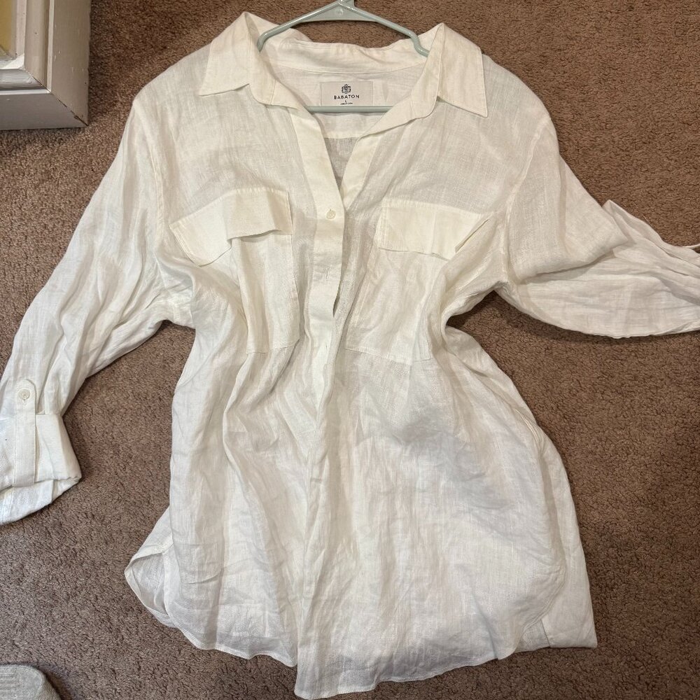 White Aritzia Linen Cover up